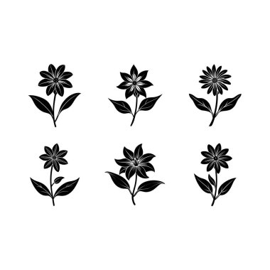 Çiçek Vektörü Zarif Dijital Çiçek İllüstrasyonu