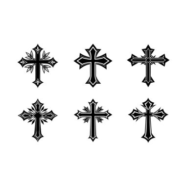 Christian Cross Vektör Sanatı Dini Tasarımlar için Üretken AI Çizgisi Sanatı