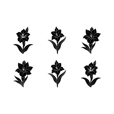 Baş döndürücü dijital çiçek grafikleri için zarif çiçek vektör çizgisi tasarımı