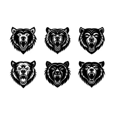 Acımasız Ayı Başı Vektör Üretken Yapay Zeka Çizgisi Grafik Tasarımı