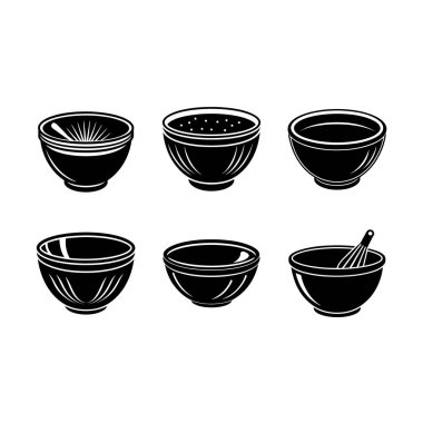 Karıştırma Kabı Simgesi, Mutfak Malzemeleri Vektörü, Fırın Aracı İllüstrasyonu