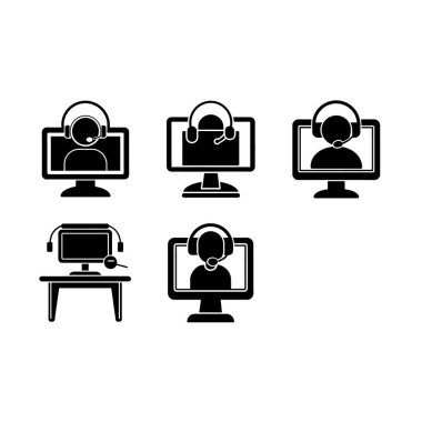 Vektör Masası Simgesi - Ofis Çalışma Alanı Sembolü, Düz Tasarım, Düzenlenebilir Resim