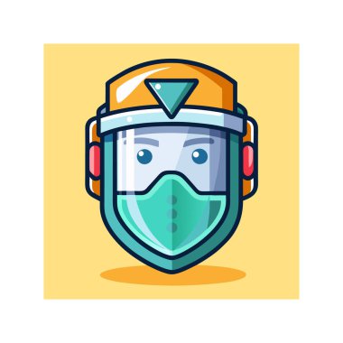 Güvenlik Koruyucu Ekipman Simgesi Vektörü - Üretici Yapay Zeka Linocut Siluet Tasarımı