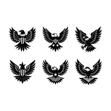 Vatansever ABD Kartal Vektör İllüstrasyonu Amerikan Kel Kartal Clipart Tasarımı