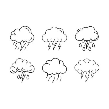 Bulut patlaması Simgesi Vektör Linocut Siluet & Üretken AI Biçim Hava Tasarımı