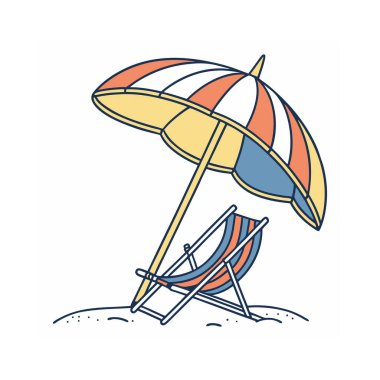 Yaz Simgesi Koleksiyonu Üretken Yapay Zeka Vektörü ve Linocut Siluet Tasarımı