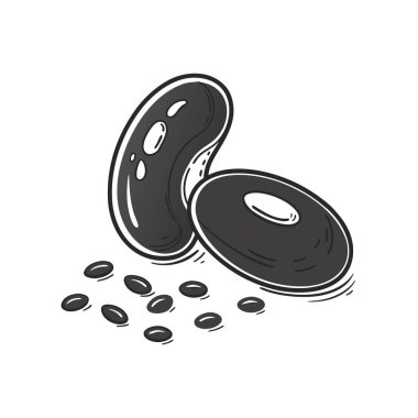 AI formatında basit ve temiz fasulye ikonu vektörü gıda, beslenme, vegan ve organik tasarım projeleri için idealdir..