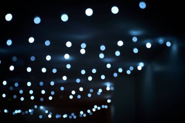 Evening blue lights boche, black background. High quality photo clipart