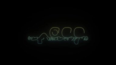 Siyah arkaplanda parlayan neon suşi ikonu. Asya geleneksel mutfağı. Hareket grafikleri ve birleşikliği için 4K video animasyonu.