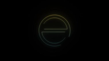 Siyah arkaplanda parlayan neon yasaklama simgesi. İnsanları bilgilendirmek. Hareket grafikleri ve birleşikliği için 4K video animasyonu.