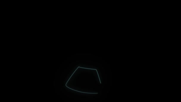 黒の背景にネオンの負担のアイコンを光る ビデオプレゼンテーションの要素です モーショングラフィックスと合成のための4Kビデオアニメーション — ストック動画