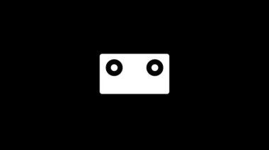 Siyah arka planda beyaz joystick ikonu. Bilgisayar oyunları oynayın. Projeniz için dinamik tarzda görüntüler. Hareket grafikleri ve birleşikliği için 4K video animasyonu