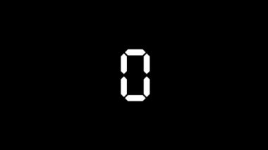 Siyah arkaplanda beyaz 0 simgesi. Spor sayımı için basit sayılar. Sporcuların kayıtları. Projeniz için dinamik tarzda görüntüler. Hareket grafikleri ve birleşikliği için 4K video animasyonu