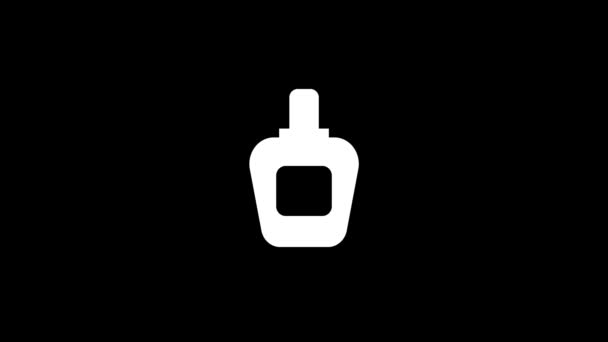 Icono Blanco Perfumes Sobre Fondo Negro Cuidado Del Cuerpo Femenino — Vídeo de stock