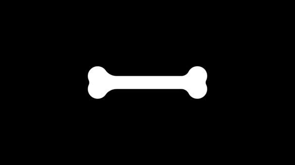 Біла Ікона Кістки Чорному Тлі Здорову Людську Кістку Динамічні Кадри — стокове відео