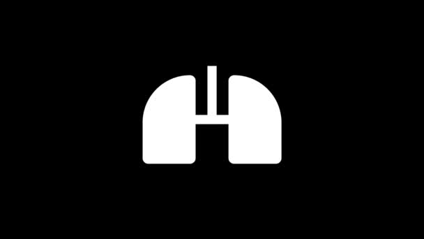 Біла Ікона Легенів Чорному Тлі Чисті Легені Спортсмена Динамічні Кадри — стокове відео