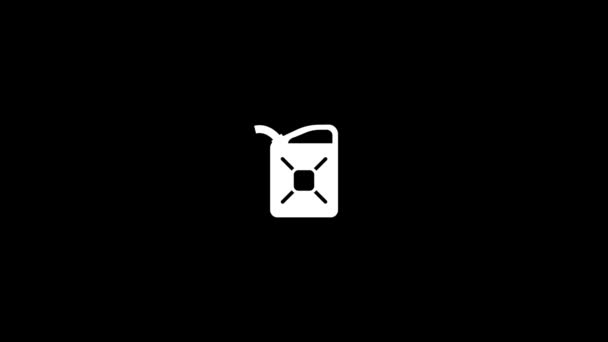 Біла Ікона Каністри Чорному Тлі Зберігання Нафтопродуктів Динамічні Кадри Вашого — стокове відео