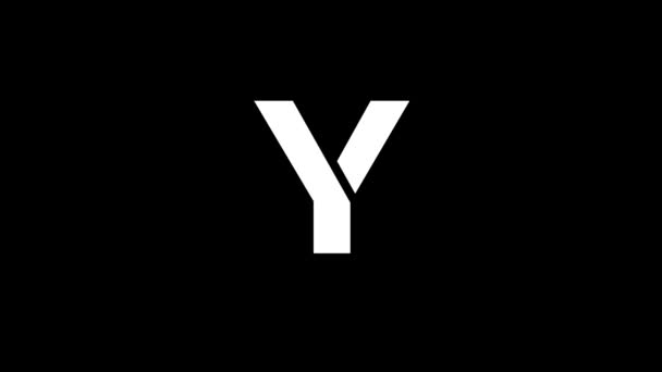 Biała Ikona Czarnym Tle Amerykański Alfabet Angielski Język Pisania Dynamiczny — Wideo stockowe