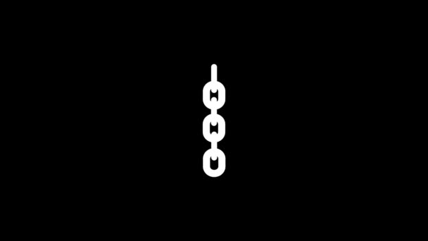 黒い背景にチェーンの白いアイコン 経済的ニーズのために プロジェクトのダイナミックスタイル映像 モーショングラフィックスと合成のための4Kビデオアニメーション — ストック動画