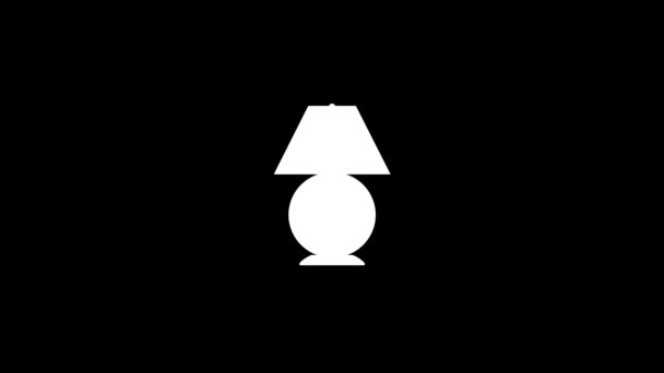 Λευκή Εικόνα Του Λαμπτήρα Μαύρο Φόντο Φωτισμός Δωματίου Νύχτα Δυναμικό — Αρχείο Βίντεο