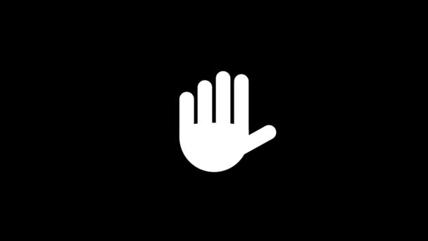 White Icon Give Five Black Background Hand Signals Deaf Language — Stock Video