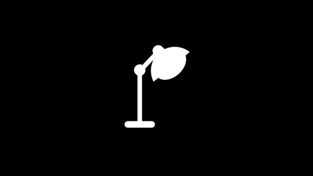 Біла Ікона Лампи Чорному Тлі Канцелярське Приладдя Динамічні Кадри Вашого — стокове відео