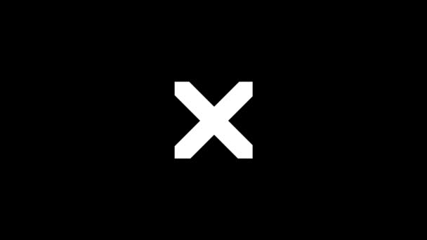 Bílá Ikona Kříže Černém Pozadí Diagonální Číslo Záběry Dynamického Stylu — Stock video