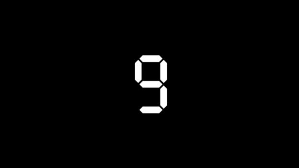 黒の背景に9の白いアイコン スポーツ計算のための簡単な数字 選手の記録です プロジェクトのダイナミックスタイル映像 モーショングラフィックスと合成のための4Kビデオアニメーション — ストック動画