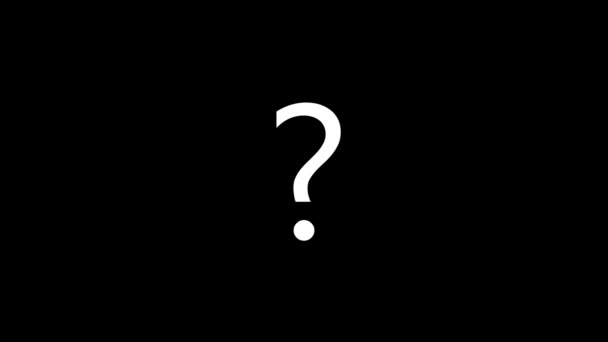 Біла Ікона Питання Чорному Тлі Пунктуація Позначається Англійською Динамічний Стиль — стокове відео