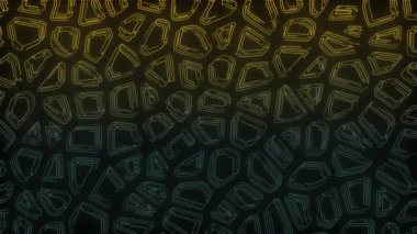 Siyah arkaplanda parlayan neon soyutlama simgesi. video sunum elemanları. Hareket grafikleri ve birleşikliği için 4K video animasyonu.