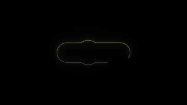 Glowing Neon Switch Icon Black Background Video Presentation Elements Video — Stock Video