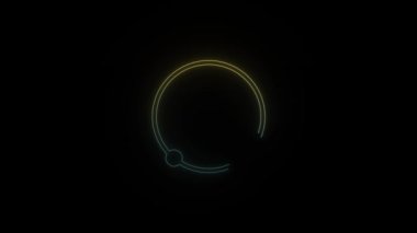 Siyah arkaplanda parlayan neon kolye ikonu. Kadın mücevherleri. Hareket grafikleri ve birleşikliği için 4K video animasyonu.