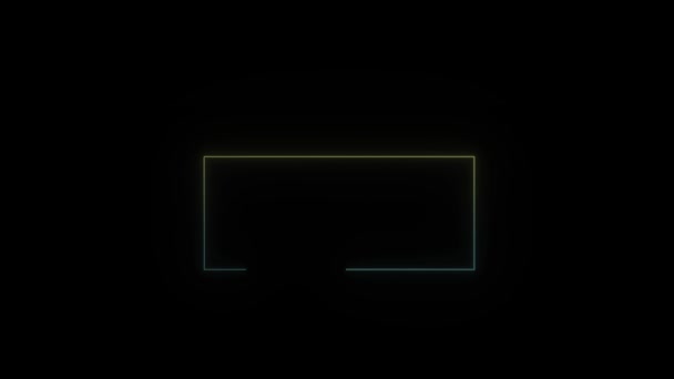Gloeiend Neon Figuurpictogram Zwarte Achtergrond Videopresentatie Elementen Video Animatie Voor — Stockvideo