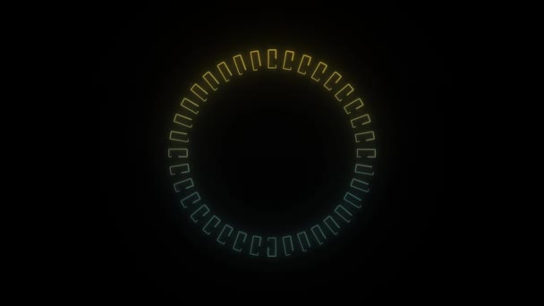 Świecąca Neonowa Ikona Zegara Czarnym Tle Elementy Prezentacji Wideo Animacja — Wideo stockowe