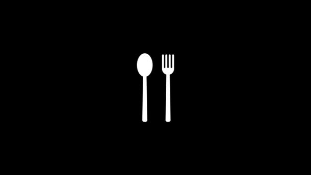 배경에 숟가락 포크의 아이콘 식사를 커리지 프로젝트 다이나믹 스타일 영상이에요 — 비디오