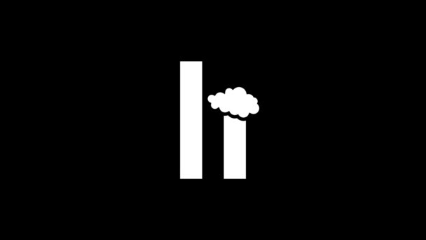 Weiße Ikone Des Luftangriffs Auf Das Haus Auf Schwarzem Hintergrund — Stockvideo