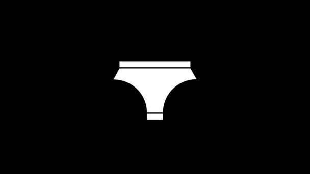 Siyah Arka Planda Beyaz Şort Simgesi Çamaşırı Projeniz Için Dinamik — Stok video