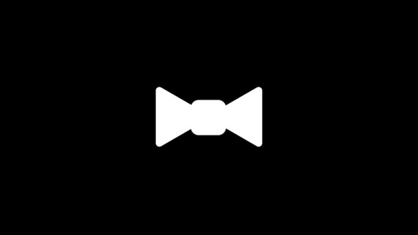 Biała Ikona Motyla Garnitur Czarnym Tle Element Garnituru Dżentelmena Dynamiczny — Wideo stockowe