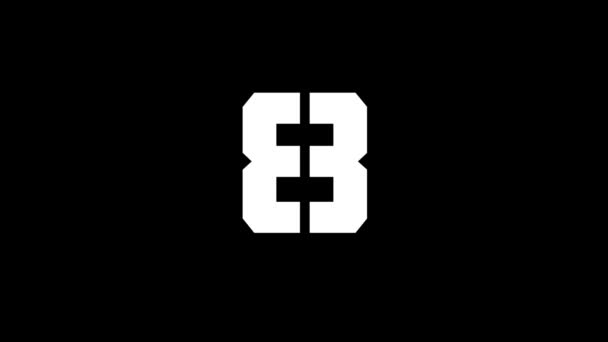 Bílá Ikona Osmi Černém Pozadí Jednoduchá Čísla Pro Počítání Sportů — Stock video