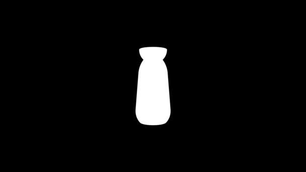 Biała Ikona Butelki Czarnym Tle Wystrój Wnętrz Dynamiczny Materiał Filmowy — Wideo stockowe