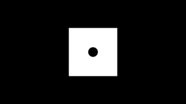 Siyah arka planda beyaz zar simgesi. Kumarhane. Projeniz için dinamik tarzda görüntüler. Hareket grafikleri ve birleşikliği için 4K video animasyonu