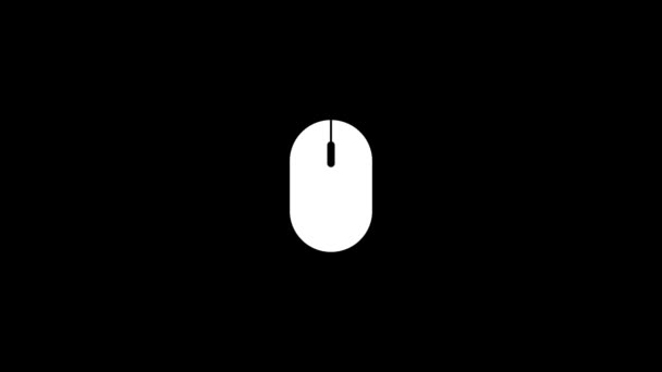 Біла Піктограма Миші Чорному Тлі Управління Комп Ютером Динамічні Кадри — стокове відео