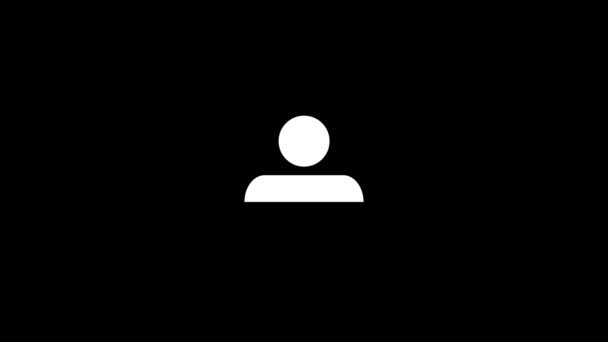 Λευκή Εικόνα Του Ανθρώπου Μαύρο Φόντο Χαρακτήρας Στον Τηλεφωνικό Κατάλογο — Αρχείο Βίντεο