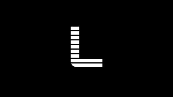 Белый Значок Черном Фоне Американский Алфавит Английский Язык Написания Динамический — стоковое видео