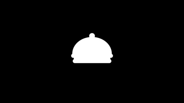 Biała Ikona Bluebell Czarnym Tle Obiekt Recepcji Hotelu Dynamiczny Materiał — Wideo stockowe