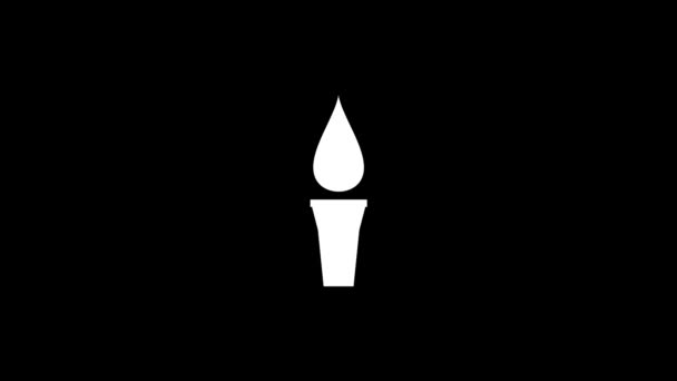 White Icon Candle Black Background Room Lighting Night Dynamic Style — Stock Video