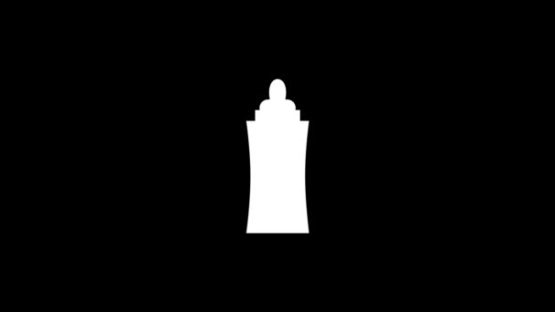 Λευκό Εικονίδιο Του Μπιμπερό Μαύρο Φόντο Μπουκάλι Πιπίλα Για Σίτιση — Αρχείο Βίντεο