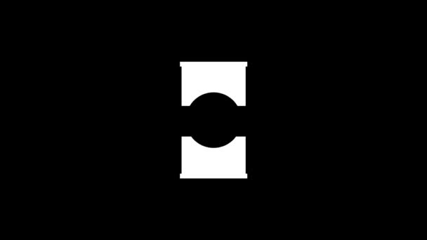 Белая Икона Бочки Черном Фоне Хранение Транспортировка Нефтепродуктов Динамический Стиль — стоковое видео
