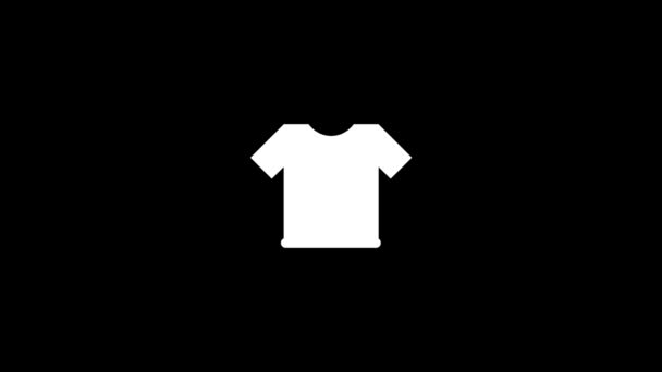 黒い背景にTシャツの白いアイコン 男性用と女性用の服 プロジェクトのダイナミックスタイル映像 モーショングラフィックスと合成のための4Kビデオアニメーション — ストック動画