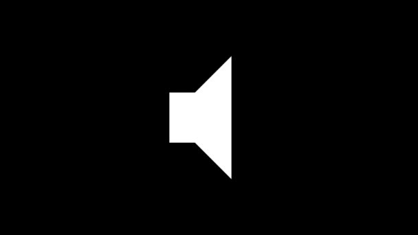 Siyah Arkaplanda Beyaz Hoparlör Simgesi Cihazın Sesini Projeniz Için Dinamik — Stok video